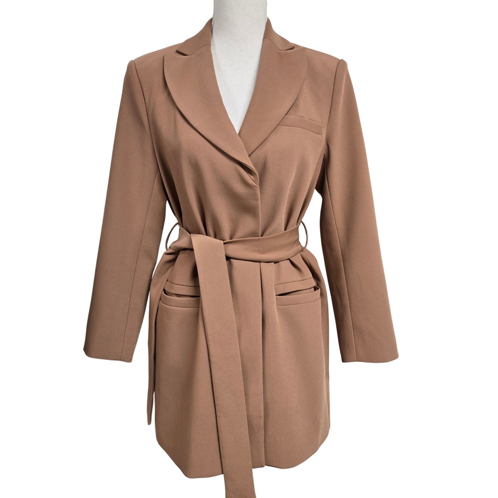 Mare Mare x Anthropologie Belted Blazer  Jacket Camel Brown Oversized Size‎ XXS
